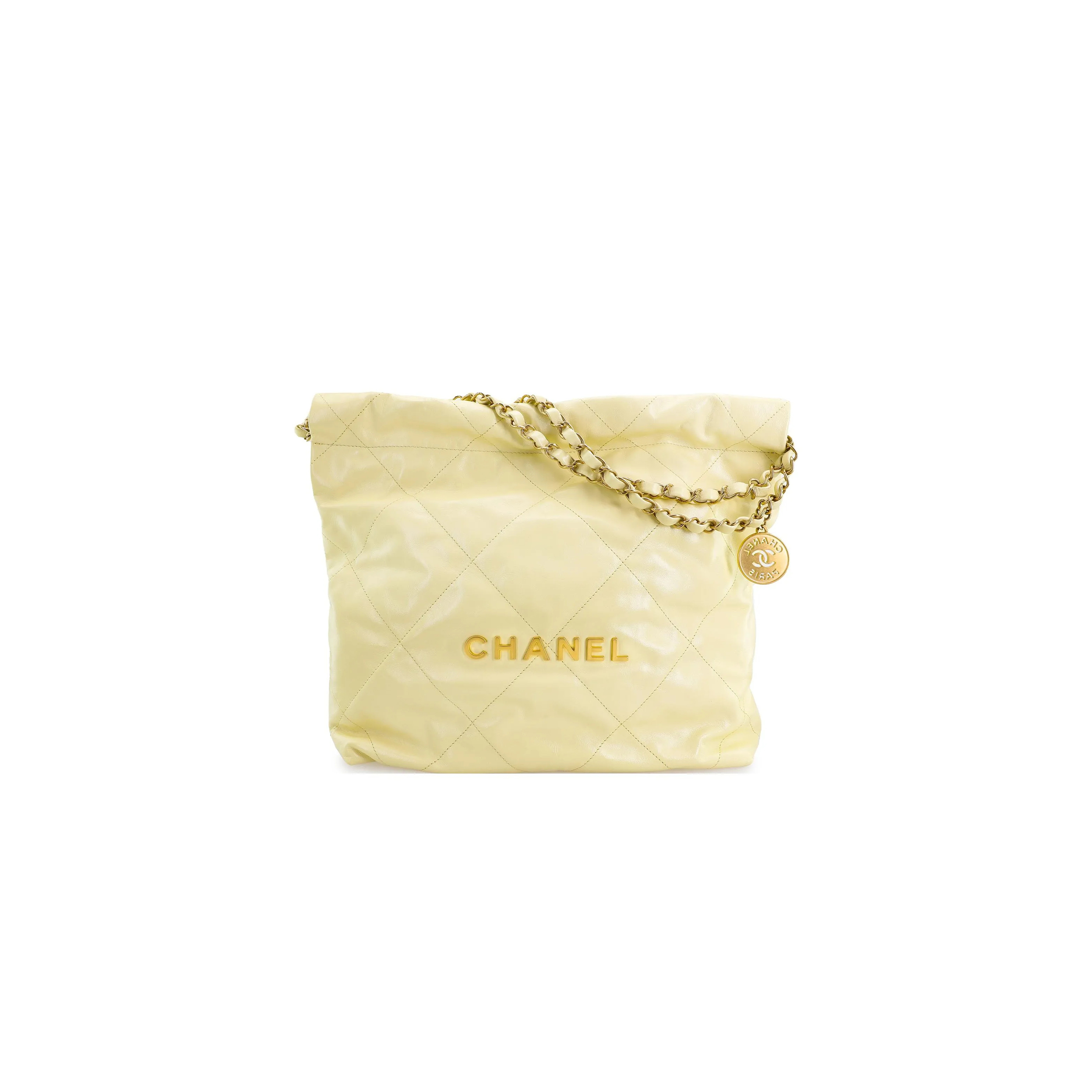 Ch*el master 22 bag yellow calfskin gold hardware as3260 (39*35*7cm)